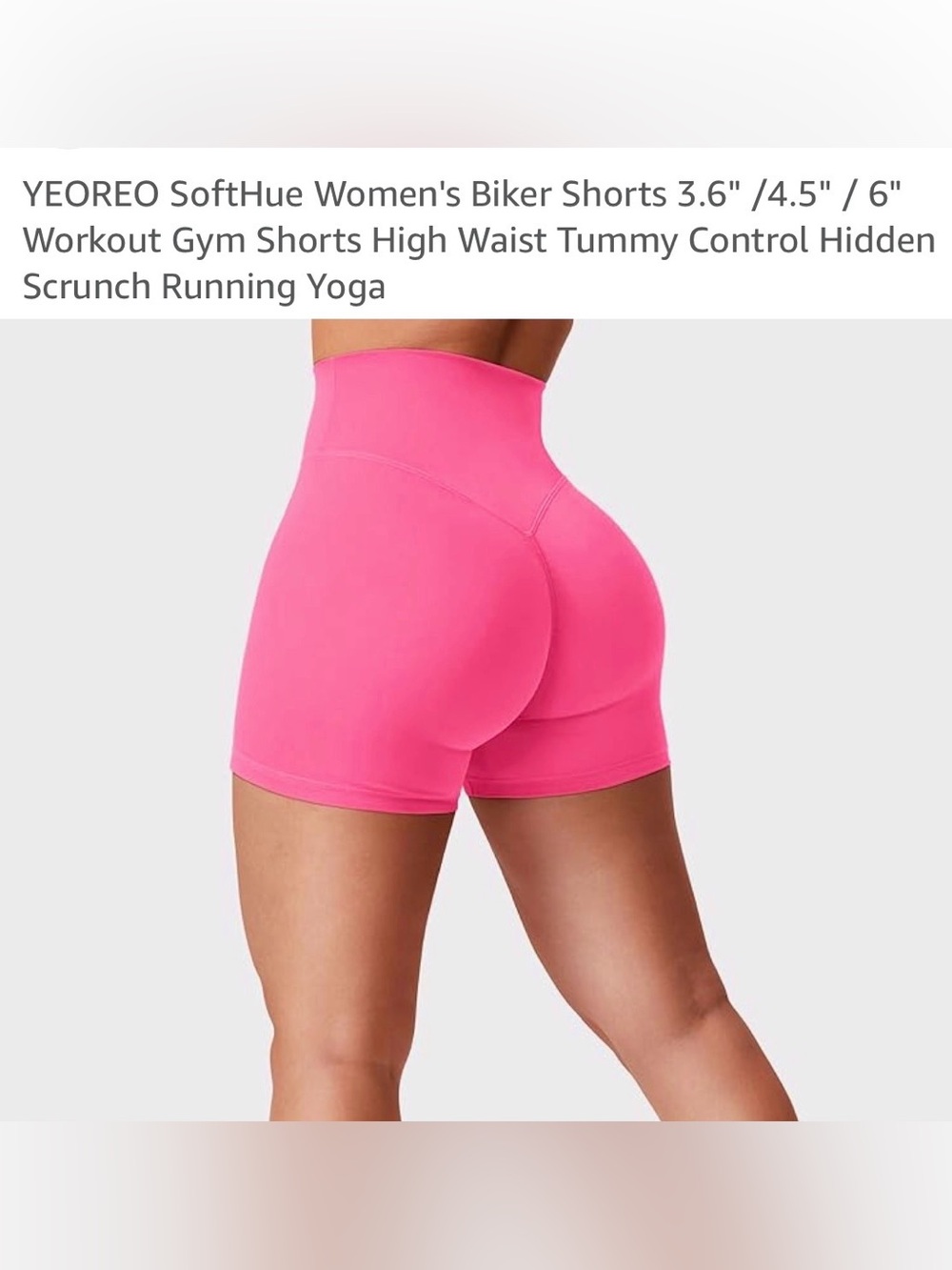 YEORÉO High-Waist Women's Bike Shorts — Hot Pink